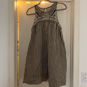 Urban Outfitters Black & Tan Striped Open Back Tank Dress